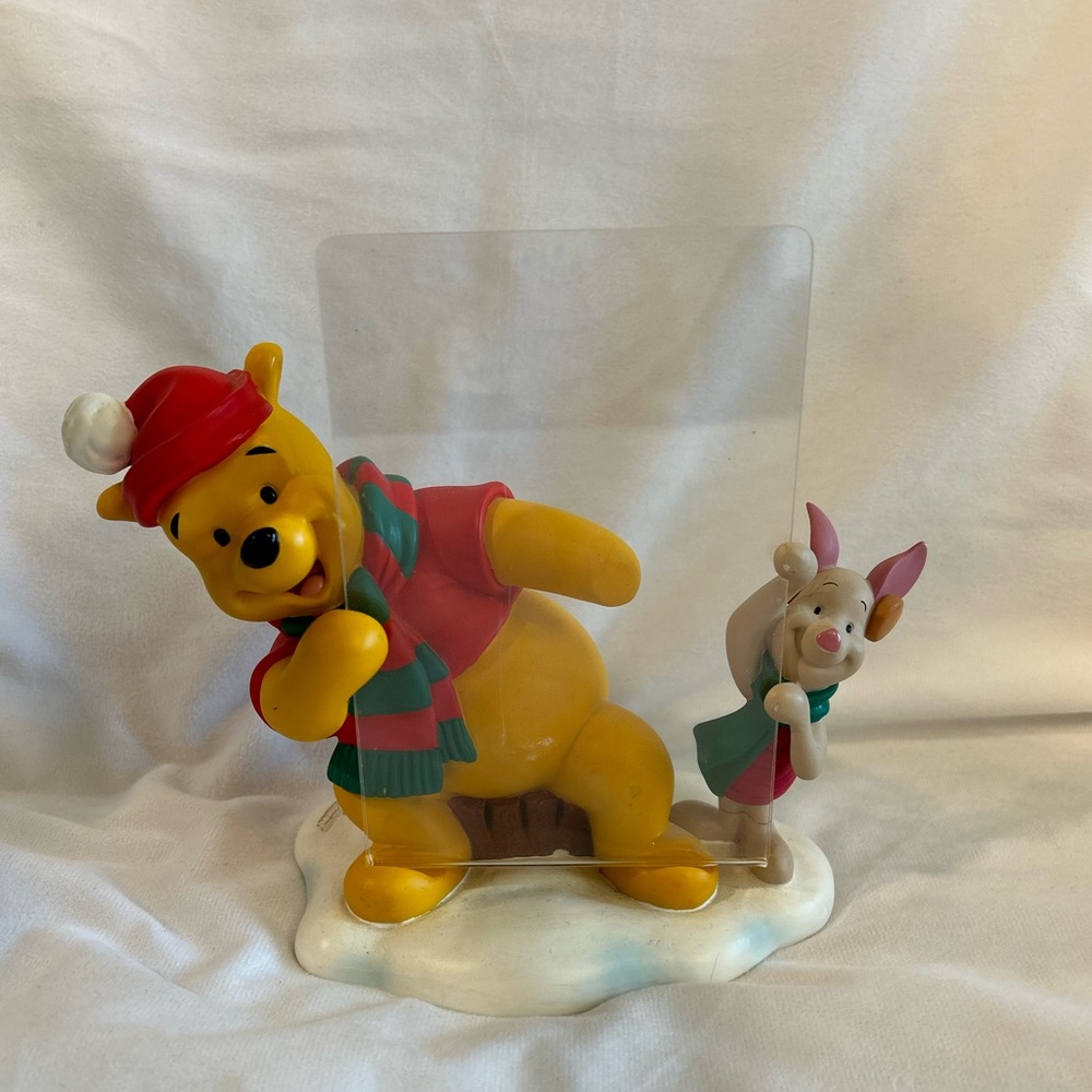 RARE HTF WINNIE THE POOH AND PIGLET PHOTO FRAME WINTER /CHRISTMAS